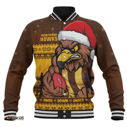 Amazing Aussie Hawthorn Merry Christmas Down Under Footy Power Style Baseball Jacket