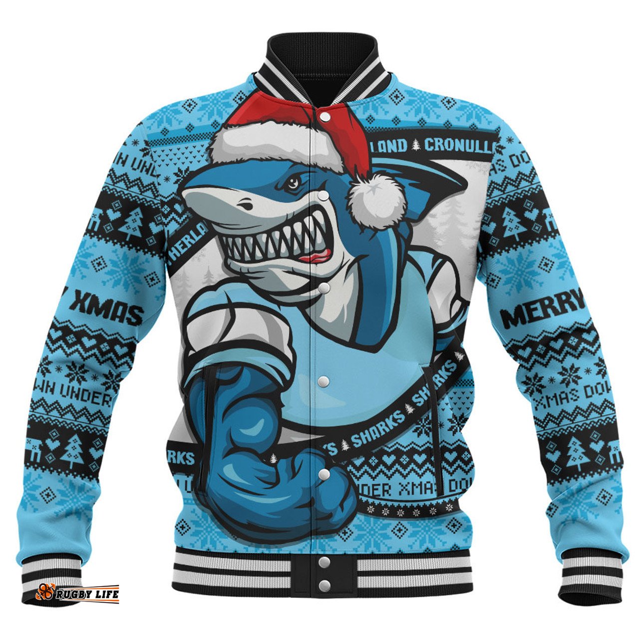 Amazing Aussie Cronulla Sutherland Sharks Ugly Knit Style For Christmas Game Fans Baseball Jacket