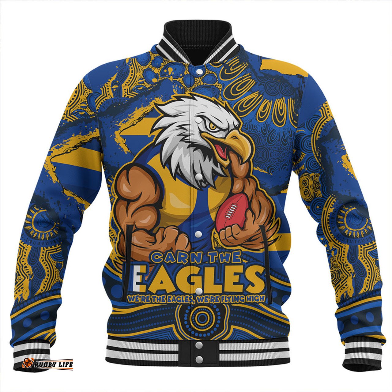 Amazing Aussie West Coast Eagles Blazing Spirit Of Victory Baseball Jacket