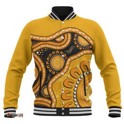 Amazing Aussie Indigenous Australian Aboriginal Sun Pathway Walkabout Baseball Jacket
