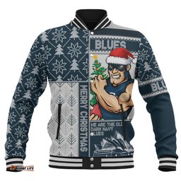 Amazing Aussie Carlton Merry Christmas Knit Style Festive Spirit Baseball Jacket