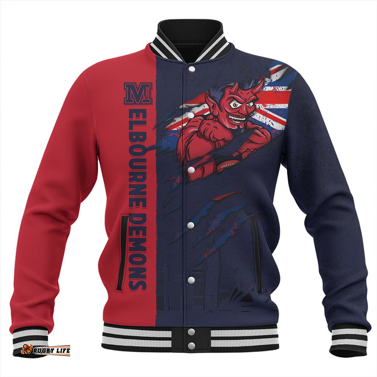 Amazing Aussie Melbourne Burning Passion Of Power Scratch Style Baseball Jacket