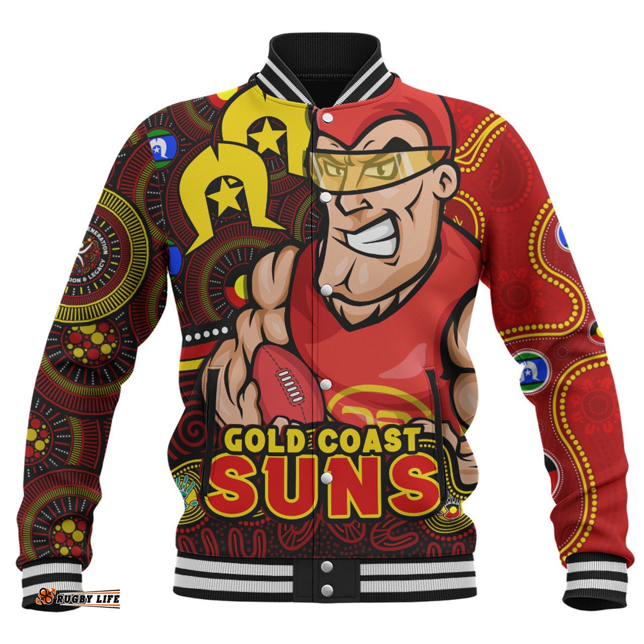 Amazing Aussie Gold Coast SUNS NAIDOC Spirit Of Country Baseball Jacket