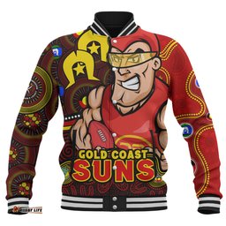 Amazing Aussie Gold Coast SUNS NAIDOC Spirit Of Country Baseball Jacket