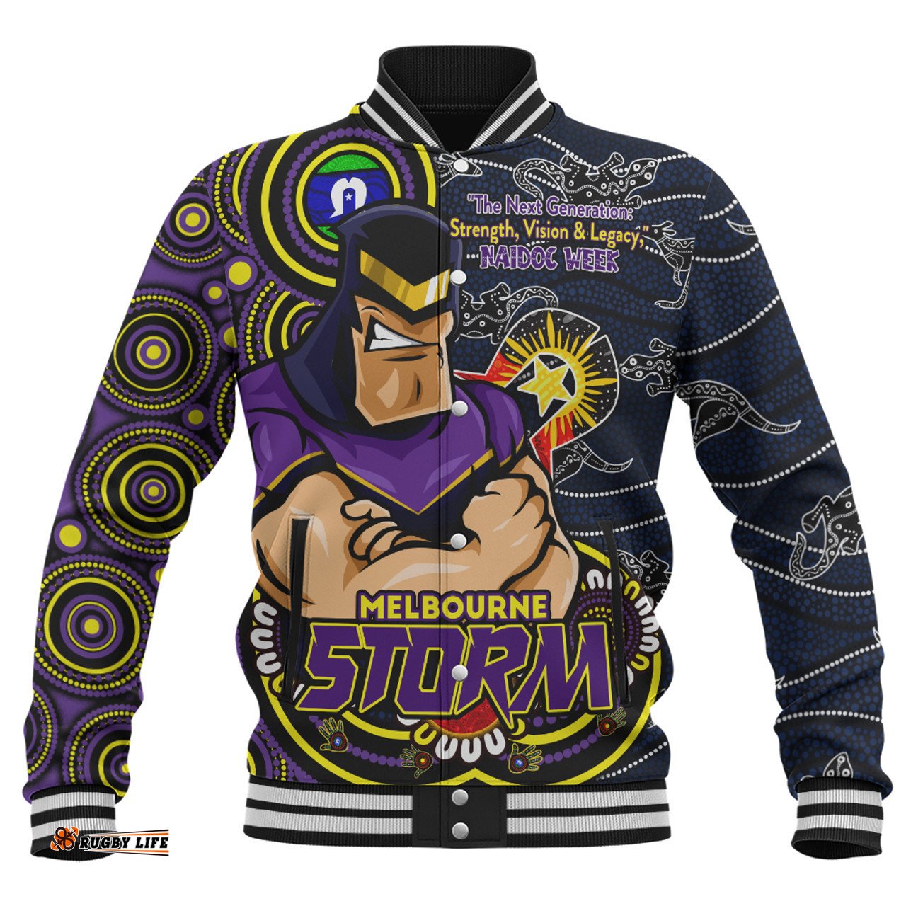 Amazing Aussie Melbourne Storm Spirit Of NAIDOC Series Baseball Jacket