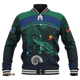 Amazing Aussie Indigenous Australian Aboriginal Turtle Of The Dreaming NAIDOC Edition Baseball Jacket