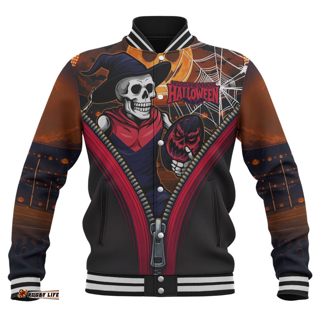 Amazing Aussie Melbourne Halloween Night Reaper Baseball Jacket