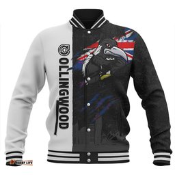 Amazing Aussie Collingwood Burning Passion Of Power Scratch Style Baseball Jacket