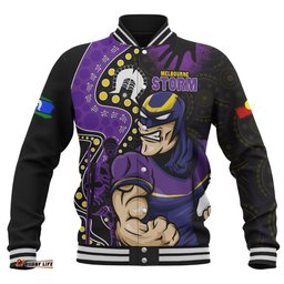 Amazing Aussie Melbourne Storm NAIDOC Indigenous Warrior Spirit Baseball Jacket