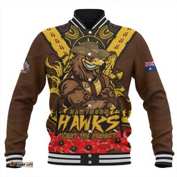 Amazing Aussie Hawthorn Ripped Legacy Of The Game The ANZAC Spirit Lives On Baseball Jacket