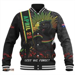 Amazing Aussie Penrith Panthers Anzac Day Lest We Forget Strong Fighting Spirit Baseball Jacket