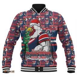 Amazing Aussie Sydney Roosters Merry Ugly Christmas Comic Style Baseball Jacket