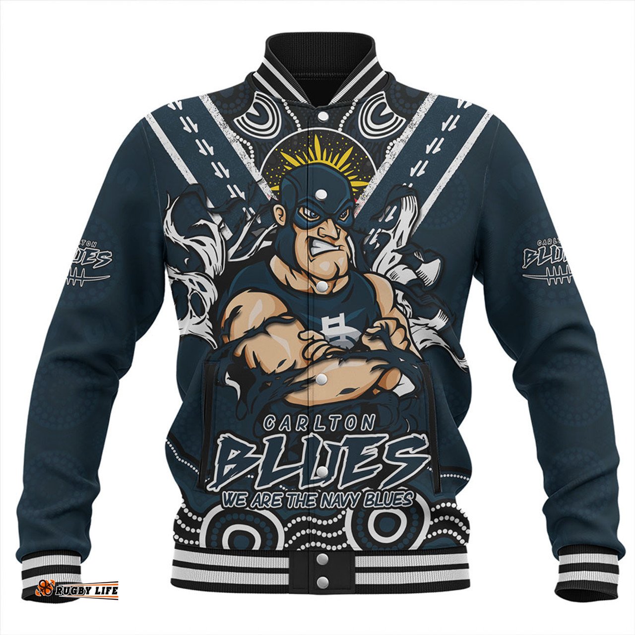 Amazing Aussie Carlton Ripped Legacy Of The Game Baseball Jacket