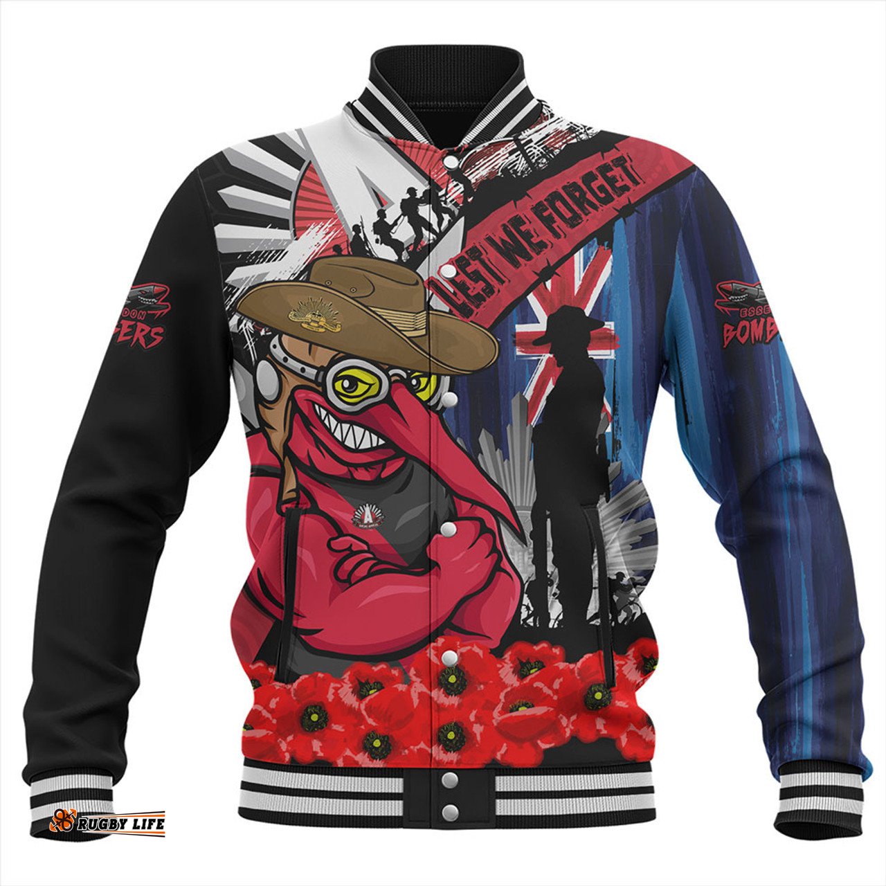 Amazing Aussie Essendon Anzac Day Honor United In Spirit Baseball Jacket