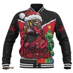 Amazing Aussie Essendon Santa Scoring Touchdown On Christmas Game Day Baseball Jacket