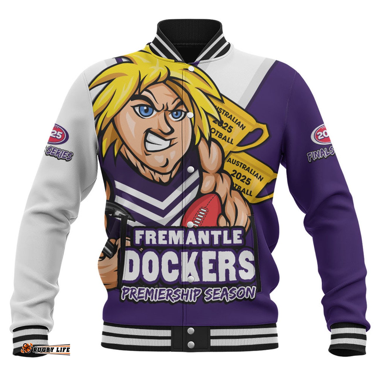 Amazing Aussie Fremantle Australian Football Finals Premiership Spirit Baseball Jacket