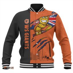 Amazing Aussie GWS GIANTS Burning Passion Of Power Scratch Style Baseball Jacket