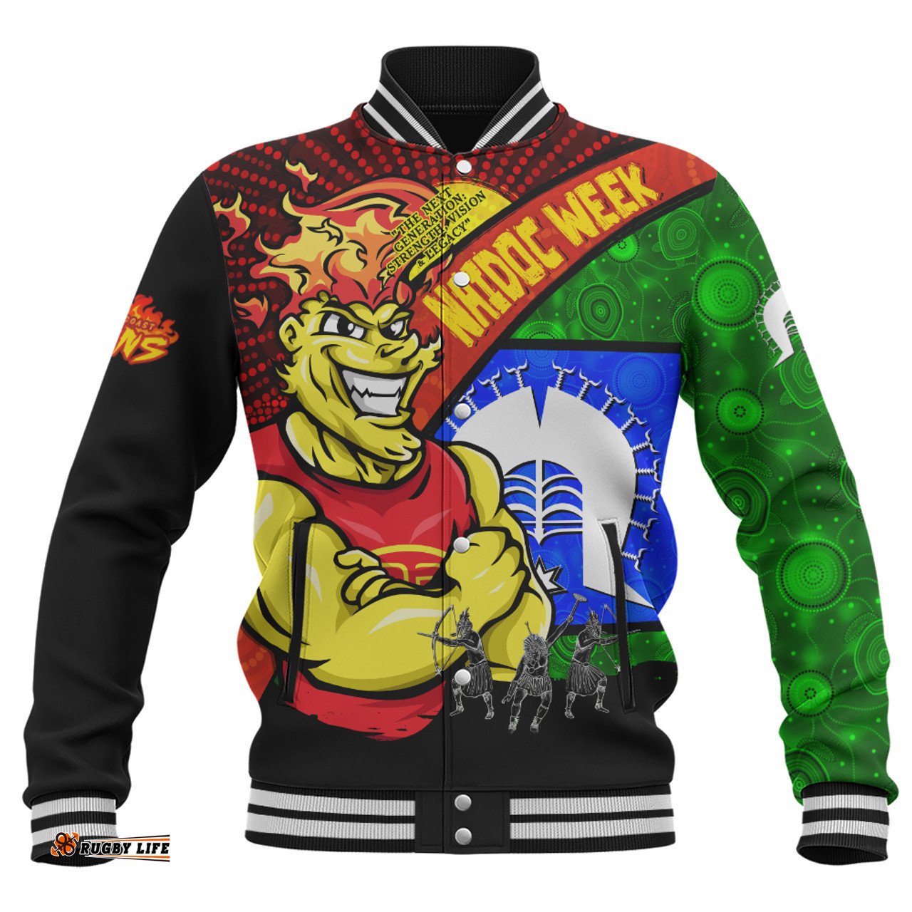 Amazing Aussie Gold Coast SUNS NAIDOC Week Pride Edition Baseball Jacket