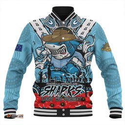Amazing Aussie Cronulla Sutherland Sharks Ripped Legacy Of The Game The ANZAC Spirit Lives On Baseball Jacket