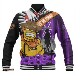 Amazing Aussie GWS GIANTS ANZAC Day Honor Purple Valor And Spirit Baseball Jacket