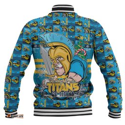 Amazing Aussie Gold Coast Titans Merry Ugly Christmas Comic Style Baseball Jacket