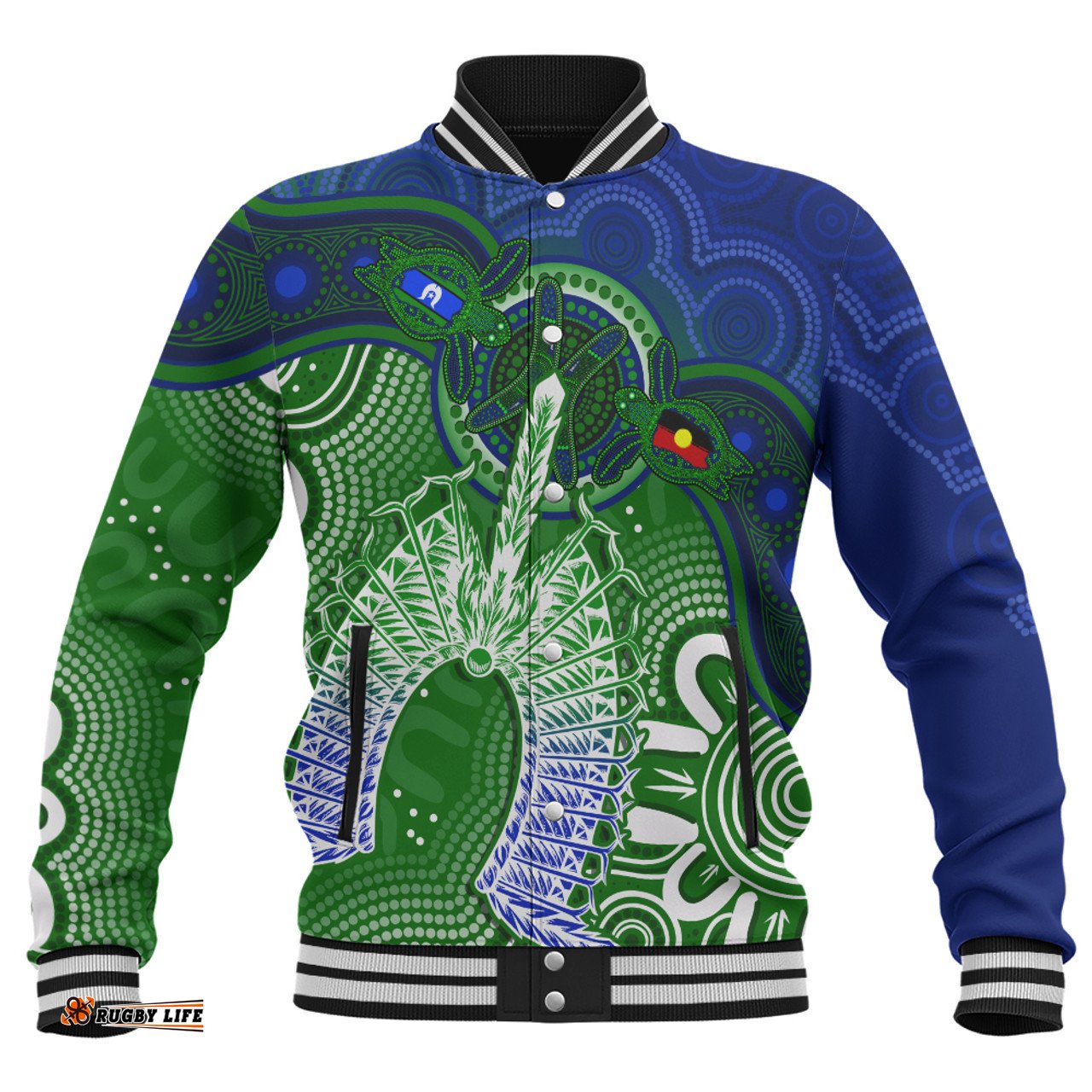 Amazing Aussie Indigenous Australian Aboriginal Spirit Of The Turtle Dreaming Path Baseball Jacket