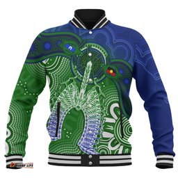Amazing Aussie Indigenous Australian Aboriginal Spirit Of The Turtle Dreaming Path Baseball Jacket