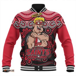 Amazing Aussie St Kilda Aboriginal Inspired Tough Fan Football For Life Baseball Jacket