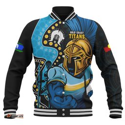 Amazing Aussie Gold Coast Titans NAIDOC Indigenous Warrior Spirit Baseball Jacket
