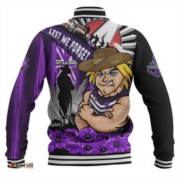 Amazing Aussie Fremantle ANZAC Day Honor Purple Valor And Spirit Baseball Jacket