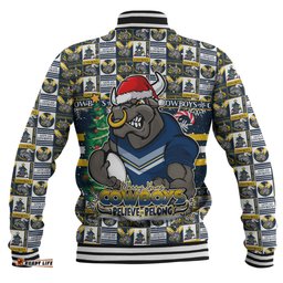 Amazing Aussie North Queensland Cowboys Merry Ugly Christmas Comic Style Baseball Jacket