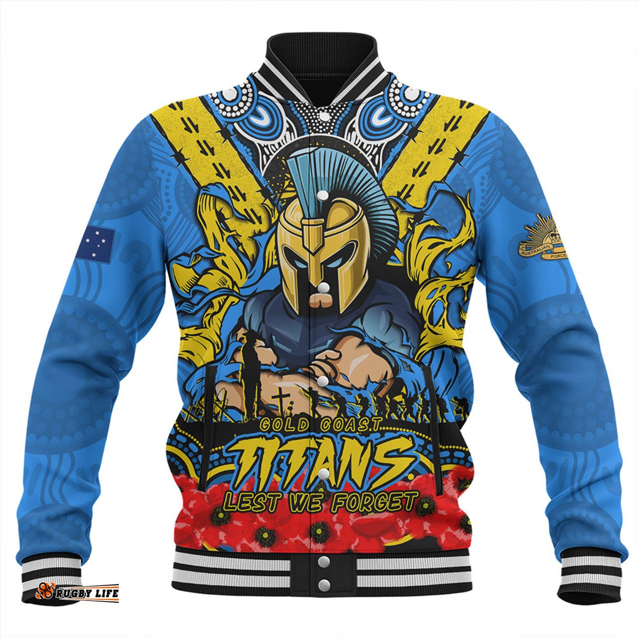 Amazing Aussie Gold Coast Titans Ripped Legacy Of The Game The ANZAC Spirit Lives On Baseball Jacket