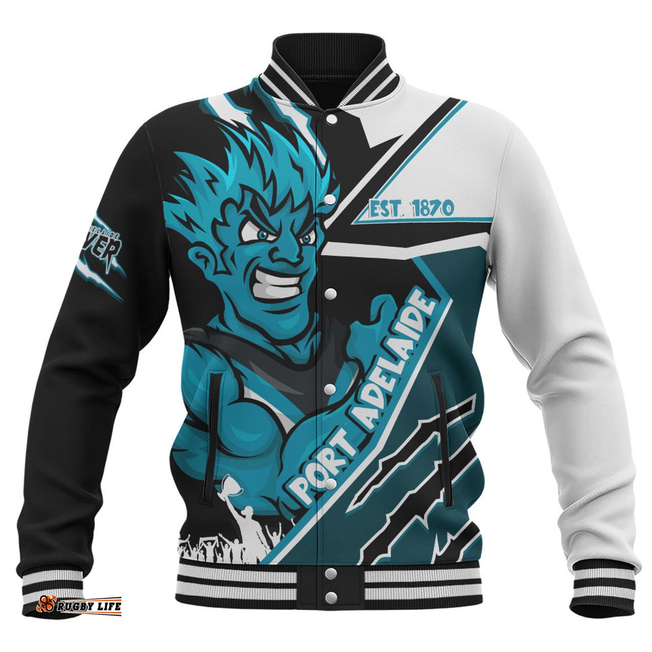 Amazing Aussie Port Adelaide Battlefield Glory Gear Baseball Jacket