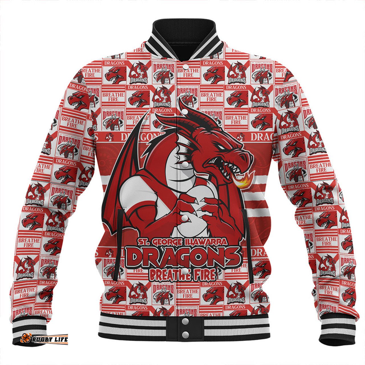Amazing Aussie St. George Illawarra Dragons Champion���s Pride Comic Style Baseball Jacket