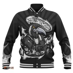 Amazing Aussie Collingwood Premiership Series Flame Edition Baseball Jacket
