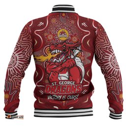 Amazing Aussie St. George Illawarra Dragons Aboriginal Pattern Inspired Victory Is Ours Baseball Jacket