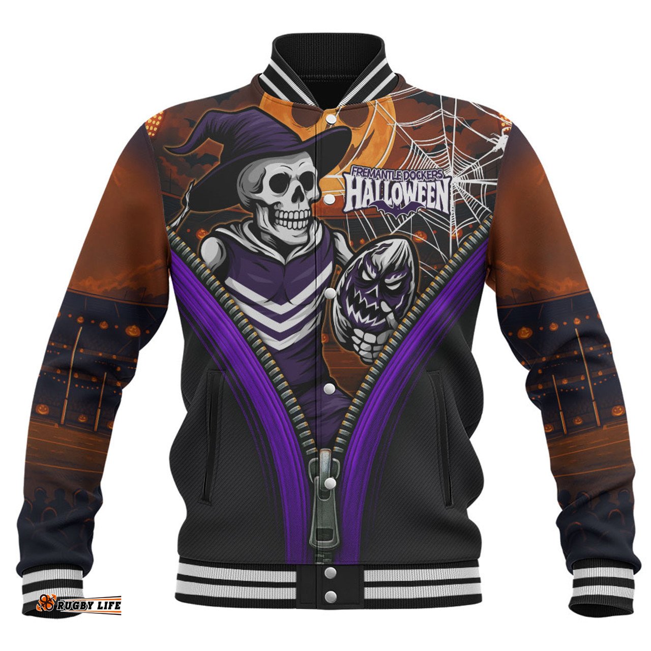 Amazing Aussie Fremantle Halloween Night Reaper Baseball Jacket