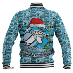 Amazing Aussie Cronulla Sutherland Sharks Merry Ugly Christmas Comic Style Baseball Jacket