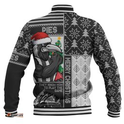 Amazing Aussie Collingwood Merry Christmas Knit Style Festive Spirit Baseball Jacket
