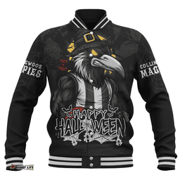 Amazing Aussie Collingwood Full Moon Fever Halloween Supporter Baseball Jacket
