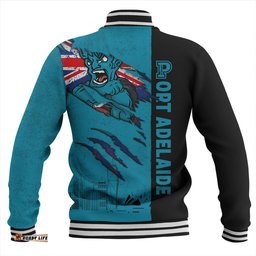 Amazing Aussie Port Adelaide Burning Passion Of Power Scratch Style Baseball Jacket