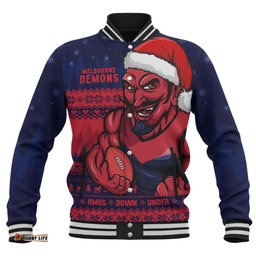 Amazing Aussie Melbourne Merry Christmas Down Under Footy Power Style Baseball Jacket