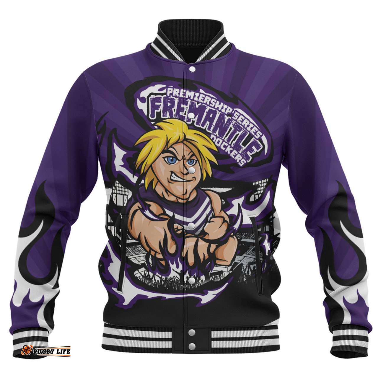 Amazing Aussie Fremantle Premiership Series Flame Edition Baseball Jacket