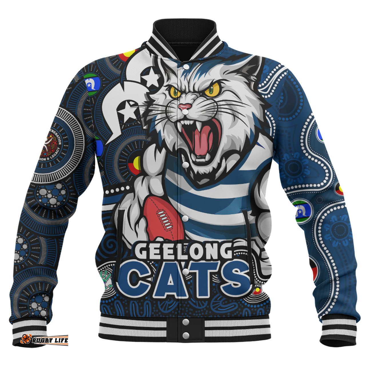 Amazing Aussie Geelong Cats NAIDOC Spirit Of Country Baseball Jacket