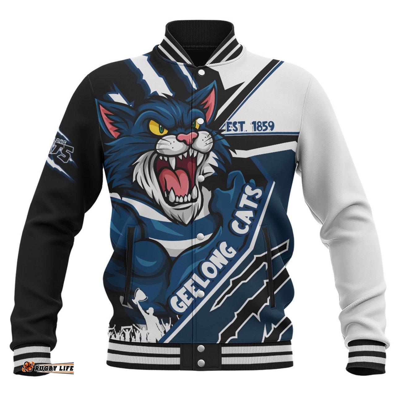 Amazing Aussie Geelong Cats Battlefield Glory Gear Baseball Jacket