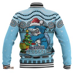 Amazing Aussie Cronulla Sutherland Sharks Aussie Ugly Christmas For Die Hard Fan Supporters Baseball Jacket