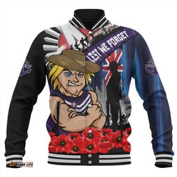 Amazing Aussie Fremantle Anzac Day Honor United In Spirit Baseball Jacket