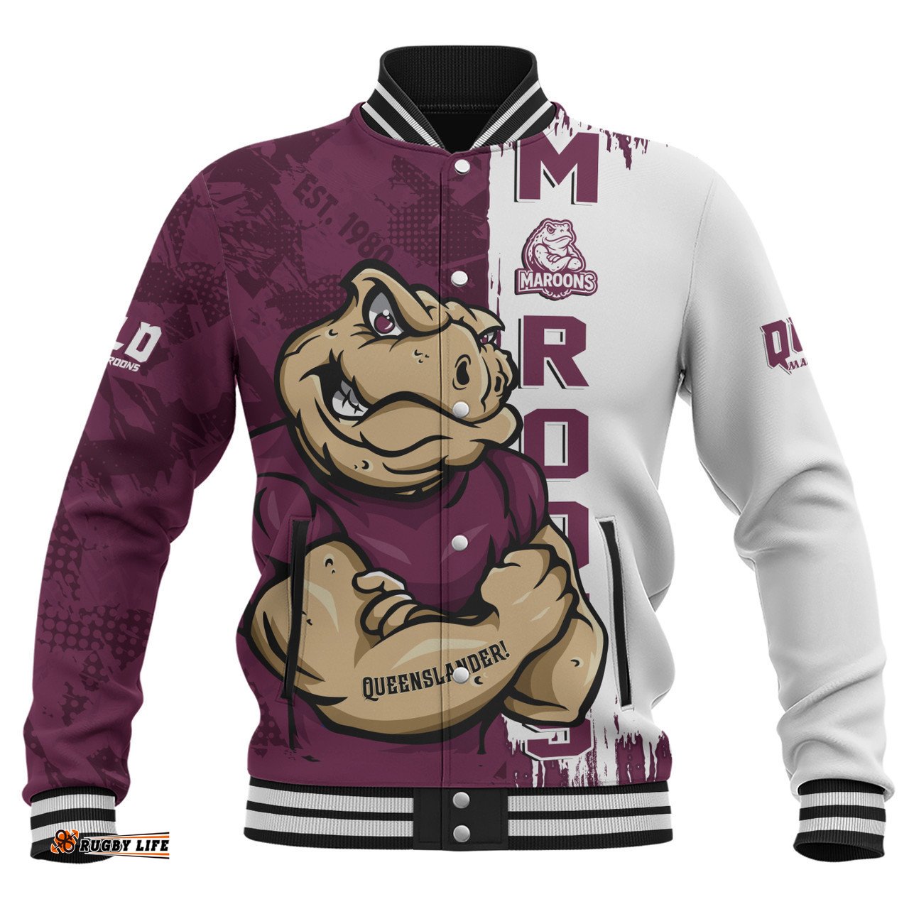 Amazing Aussie Queensland Maroons Queenslander Spirit Maroons Legacy Baseball Jacket