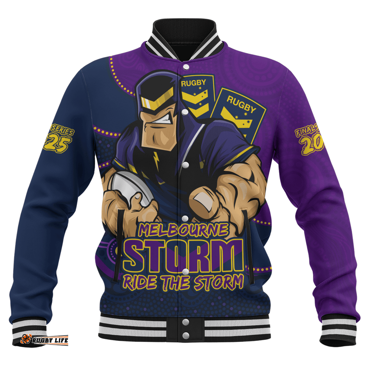 Amazing Aussie Melbourne Storm Battle For Glory Rugby Finals Edition Baseball Jacket