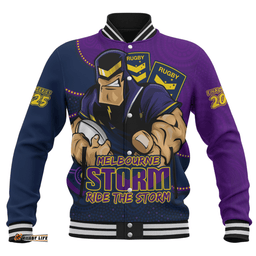 Amazing Aussie Melbourne Storm Battle For Glory Rugby Finals Edition Baseball Jacket